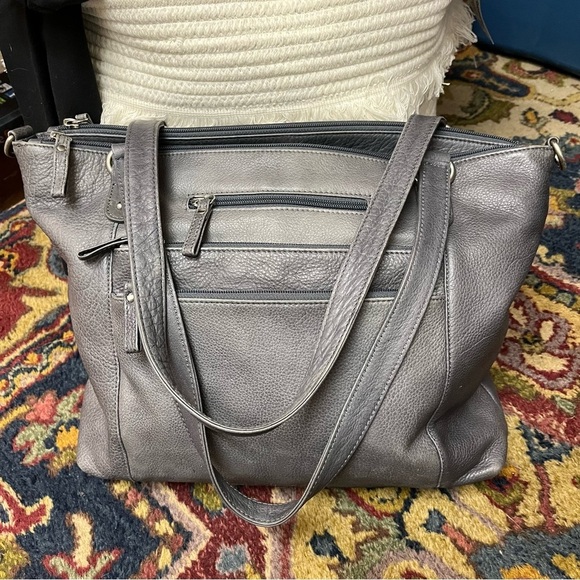 Osgoode Marley Handbags - Osgoode Marley Daphne Triple Entry Tote Gray RFID